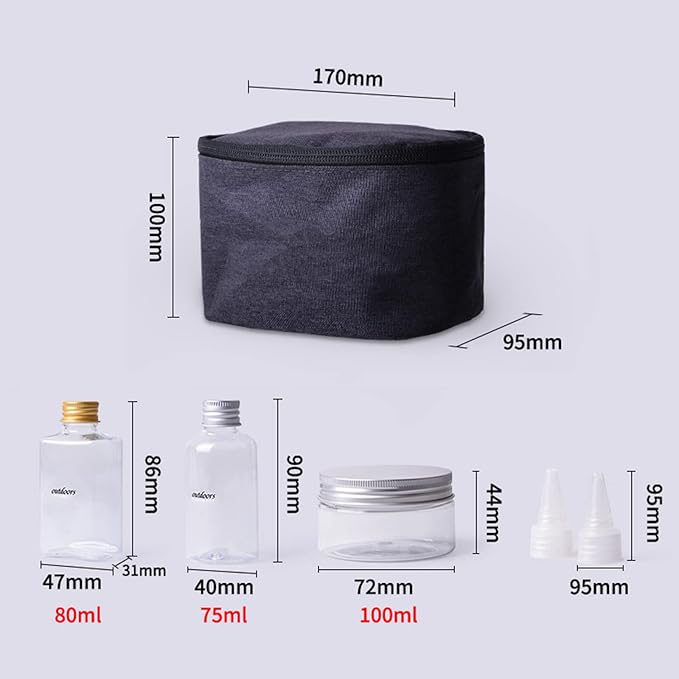 Portable Empty Spice Set, 3 Size Camping Travel Spice Bottles Moisture Proof Condiment Container with Lid, Go for Picnic Weekend Travel, Hunting and Camping with Friends