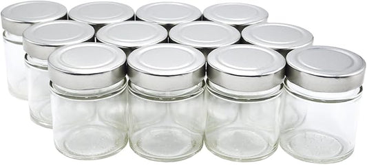 12 pieces of 5oz Glass Spice Bottles Spice Jars with Silver Metal Lids