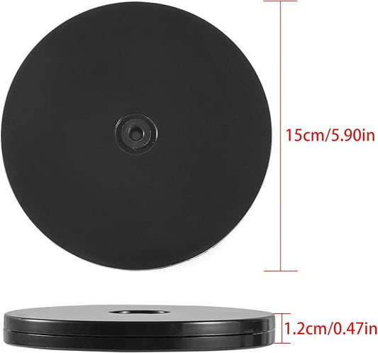 HSTECH 6” Lazy Susan Turntable Black Acrylic Ball Bearing Rotating Tray for Spice Rack Table Cake Kitchen Pantry Decorating TV Laptop Computer Monitor, 30-lb Load Capacity (360˚ Rotation)