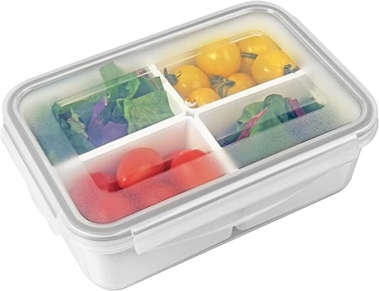 carrotez Food Storage Container with 4 Removable Compartments, Food Prep Container with Airtight Lids, Portion Control Container, Reusable, BPA Free, 4.6 Cup(1100ml)