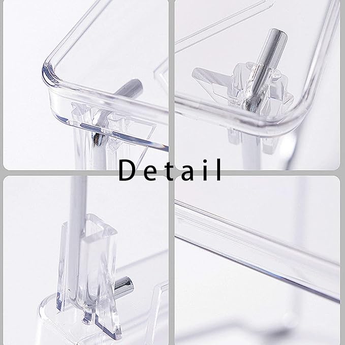Kitchen Stackable Shelves 2Pack, Cabinet Storage Shelf Rack, Foldable Countertop Shelf Organizer for Kitchen, Bedroom and Bathroom, Cabinet Storage Organization-Clear