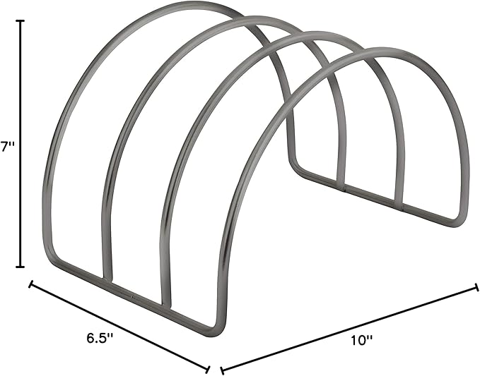 Spectrum Arch Kitchen Lid Organizer for Plates, Cutting Boards, Bakeware, Cooling Racks, Pots & Pans and Serving Trays, Industrial Gray