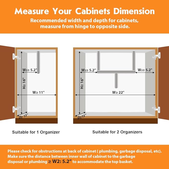 Webetop Under Kitchen Sink Organizers and Storage, 2 Tier Pull Out Cabinet Organizer, Multi-Purpose Sliding Shelf Under Bathroom Drawer- 14.2L x 10.6W x 11H