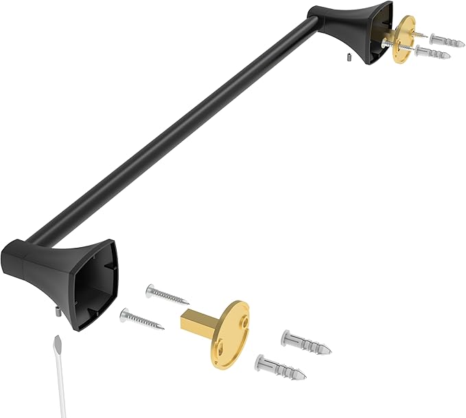 18 Inch Matte Black Towel Bar Towel Rack for Bathroom Kitchen Hand Towel Holder Dish Cloths Hanger SUS304 Stainless Steel Rustproof Wall Mount