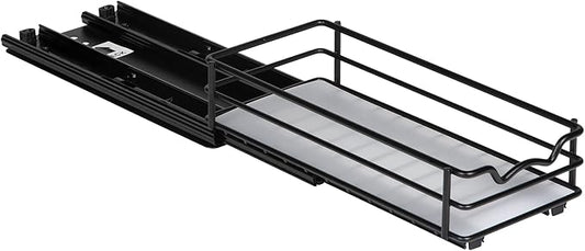 Pull Out Cabinet Organizer for Spices, Cans - Heavy Duty with Lifetime Limited Warranty- Pull Out Spice Rack- Cabinet Pull Out Shelf for Cans,Dishes, Etc, 4-1/2"W x 10-1/2"D x 2-3/4”H, Black