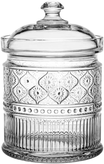 Godinger Canister Storage Container, Non Leaded Crystal Storage Canister Clear - 4X6