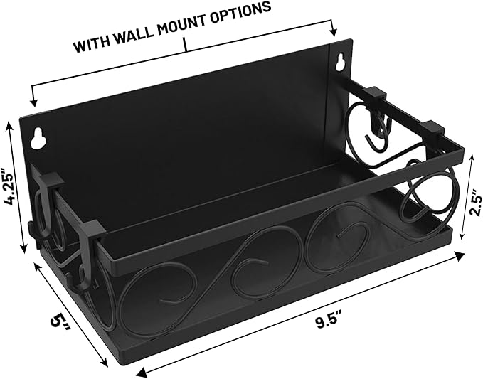 Magnetic spice Rack, Stronger Magnet with Wall Mount Option. 4 Removable Hooks, Perfect Space Saver for Kitchen- for Holding Spices, Jars, Bottle, cans (Pack of 2)