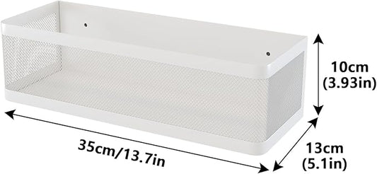 Magnetic Shelf for Washing Machine Magnetic Organizer for Laundry Washing Machine Shelf Hanging Basket Storage Magnetic Fridge Shelves Spice Rack for Refridgerator (White, L13.78in*W5.12in*H3.94in)