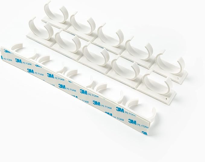 Spice Clip Strips For Cabinet Doors - Organizer for Spices - Spice Rack Holds15 Spice Jars - 3M Adhesive Gripper Clip Strips In White For Pantry 15 Ct