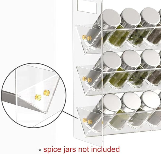 WUIVIUT Spice Rack Organizer for Cabinet Kitchen Countertop Shelf Organizer for Cabinet, Kitchen, Pantry Spice Jars with Clear Acrylic Spice Organizer