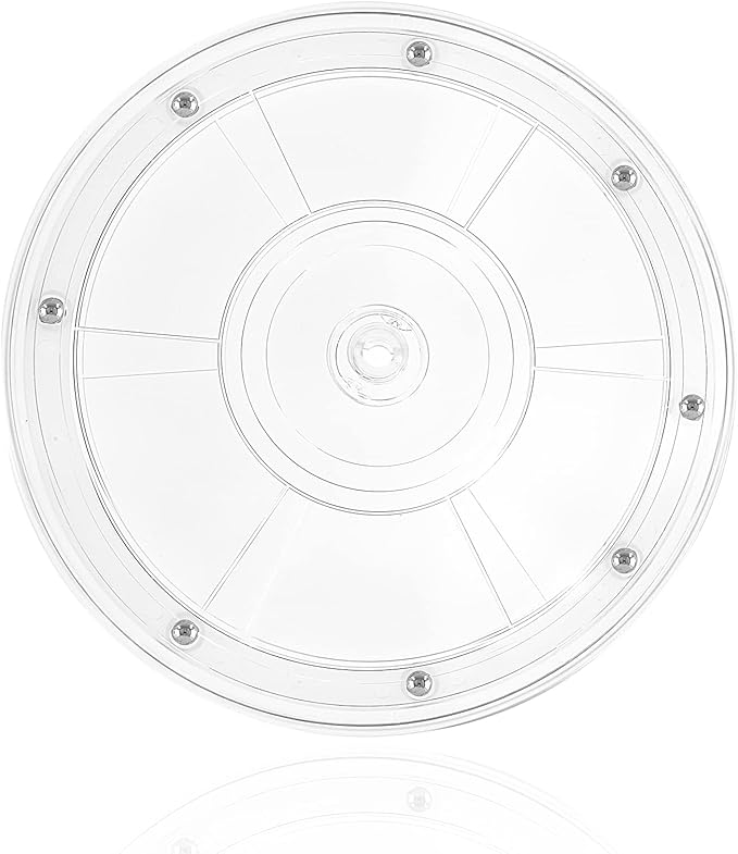 Jersvims 8 Inch Acrylic Turntable Platter, Transparent Turntable Organizer Round Rotating Plate for Kitchen Pantry Cabinet Desk Rack Spice Cake Cookie Decorating