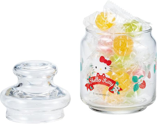 Sanrio SANRIO SAN4218-1 Hello Kitty Glass Canister Kitty Storage Container, Approx. 16.9 fl oz (500 ml), Miscellaneous Goods, Sanrio Goods, Gift, Present, Made in Japan