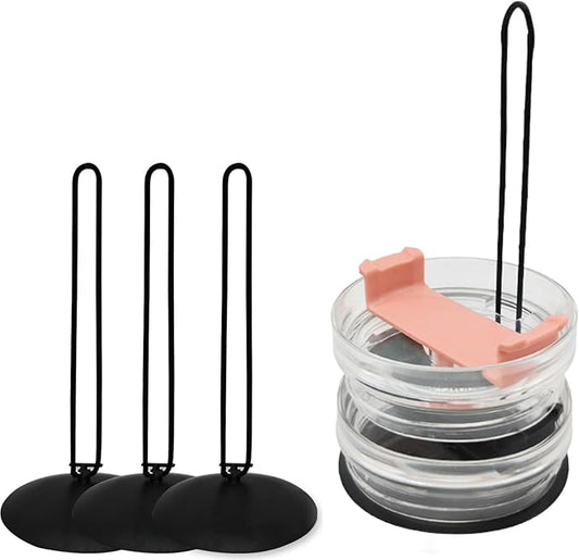 3 Pieces Tumbler Lid Organizer，Lid Organizer with Collapsible Design、Can Accommodate Up to 10 Cup Lid，Saves Kitchen Cabinet and Countertop Space （Suitable for Cup Lid Mouth Than 1.5cm）