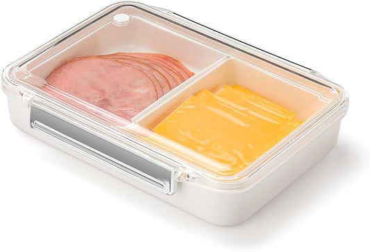 AIEVE Ham and Cheese Container for Fridge, Deli Meat Storage Container With Clear Lids, Silicone Sealed Lunch Meat Container, 8.86 Inches Long