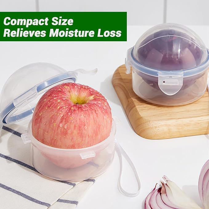 4 Pack Onion Storage Containers, Portable Fruit and Vegetable Savers Storage Containers, Onion Storage Keeper Containers for Fridge, Reusable Onion Holder Organizer for Tomato Lemon Apple