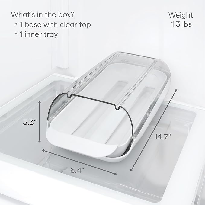 YouCopia FridgeView Rolling Egg Holder, BPA-Free Stackable Eggs Organizer with Removable Tray for Refrigerator Storage