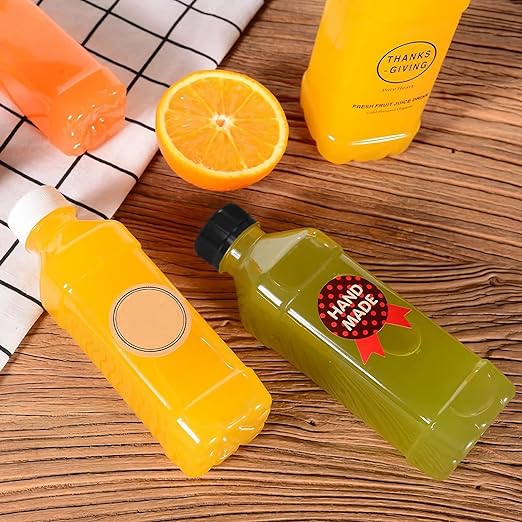 WUWEOT 30 Pack Plastic Juice Bottle, 12 Oz Clear Empty Milk Bottles, Reusable Bulk Beverage Containers with Tamper Evident Caps Lids