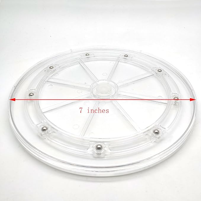 Rotating Lazy Susan,2-Pack,Susenya 7" Clear Turntable Base Lazy Susan, Acrylic Revolving Display Storage Tray for Table Cake Kitchen Pantry Spice Rack Decorating