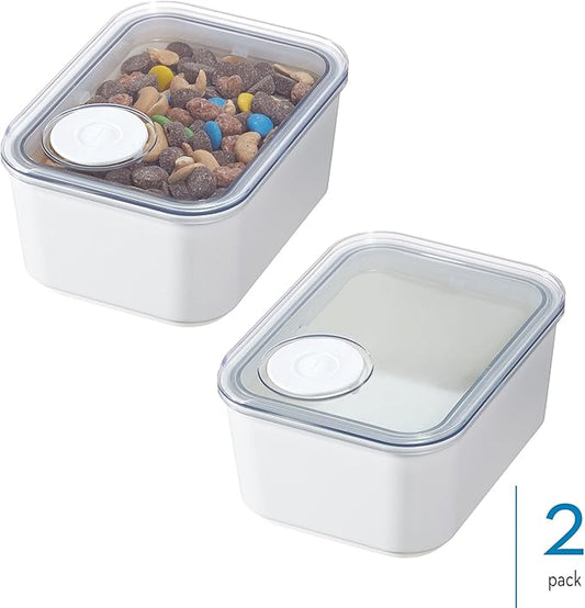 InterDesign iDesign Small Airtight Kitchen Canister with Removable Pour Cap - Set of 2 - White
