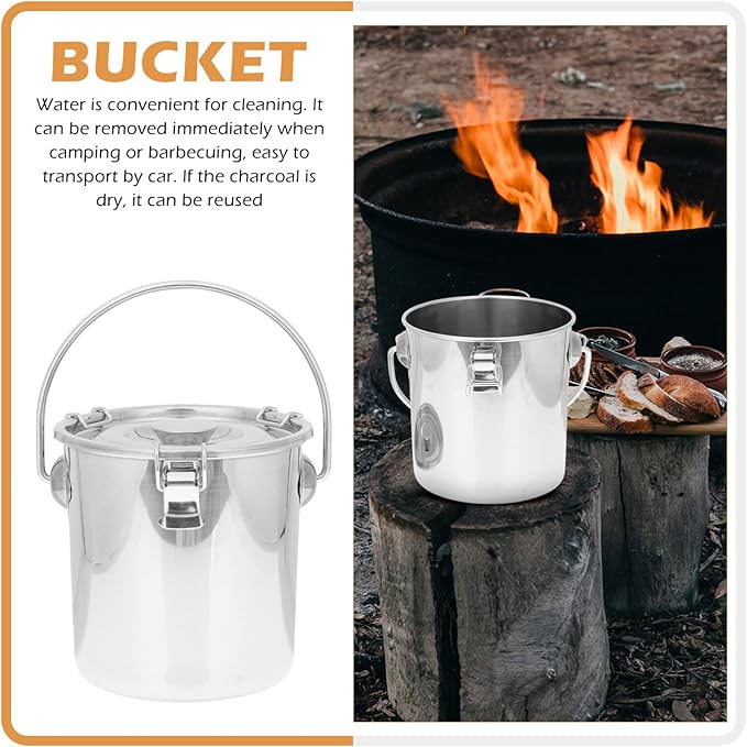 Stainless Steel Airtight Canisters Container: 112 fl oz Airtight Clamp Lid Kitchen Food Storage Bucket for Rice Flour Grain Coffee Bean Flour Oil Sugar Milk