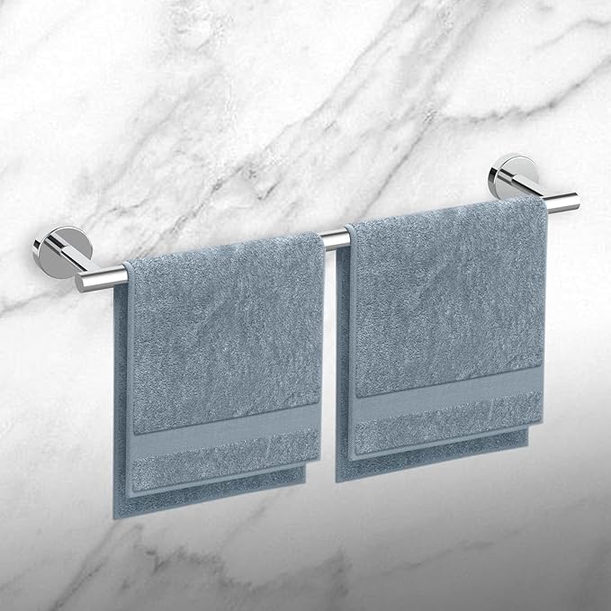 10-Pieces Bathroom Hardware Set, Includes 24 Inch Towel Racks for Bathroom Wall Mounted, Toilet Paper Holder, Towel Hooks for Bathrooms, Towel Rings for Bathroom Wall (Polished Chrome)