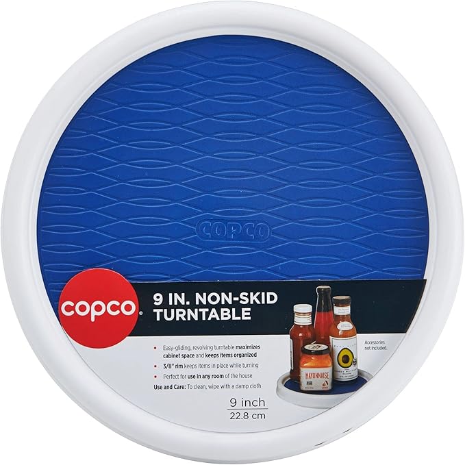 Copco 5224644 9" Turntable Lazy Susan, 9-Inch, White/Blue