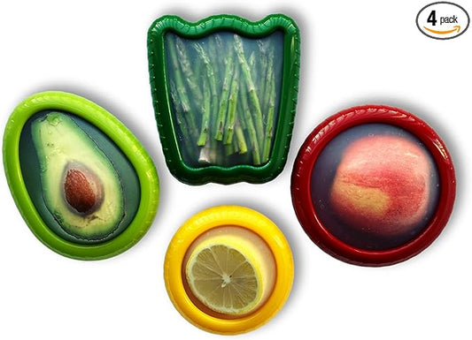 Avocado saver and onion storage - Set of 4 silicone food storage containers, Keep Avocados Fresh, fresh pods food storage food vegetable containers for fridge