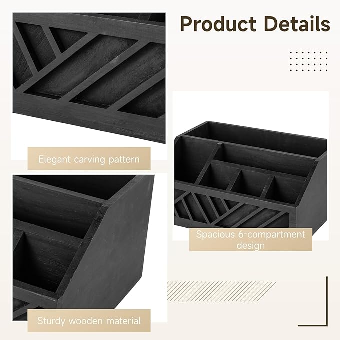 Homaisson Wooden Paper Plate Dispenser for Countertop - Wood Paper Plate Holder Utensil Holder Organizer Cutlery Flatware Organizer Box For Cups Spoons Forks Plates Napkins, Kitchen Accessories