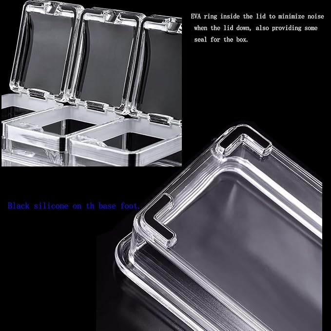 Tenta Kitchen Gourmet Acrylic Seasoning Box - Premium Quality Pure Acrylic Container and Case- 18/8 Stainless Steel Ring - 4 Serving Spoons -Luxurious Condiment Cruet Bottle, Spice Jar Set