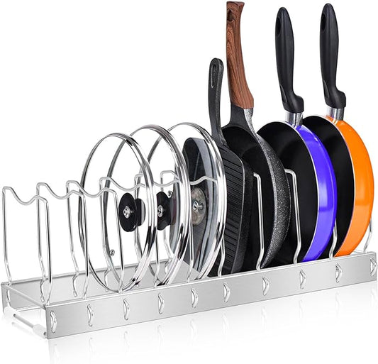 Lid Organizer - Detachable and Adjustable Pots and Pans Organizer for Kitchen Cabinet Storage, Cutting Boards, Cooking Utensils (1 pack)