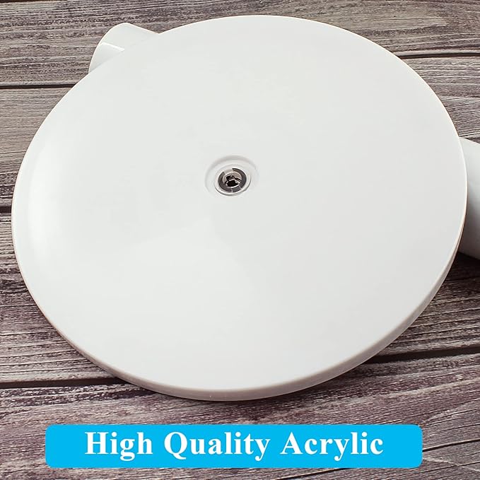 Jersvims 2Pcs 6 Inch Acrylic Turntable Platter, White Turntable Organizer Round Rotating Plate for Kitchen Pantry Cabinet Desk Rack Spice Cake Cookie Decorating