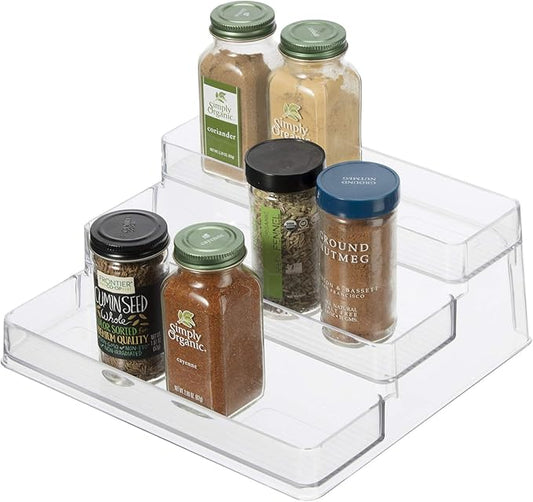 Oggi 3 Tier Spice Organizer & Pantry Storage- For Shelf, Kitchen Cabinet, Spice Rack, Pantry Organization and Storage, Clear Shelves