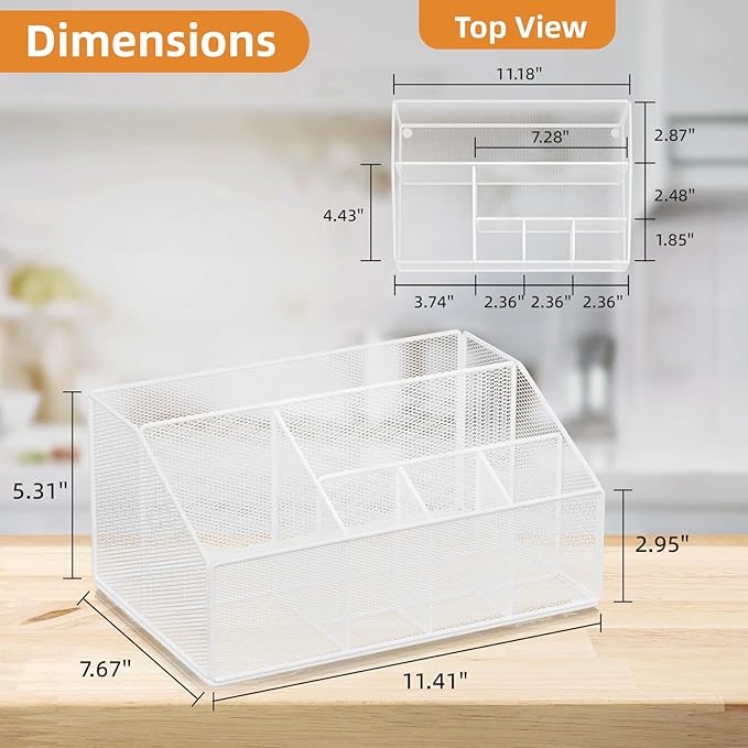 Metal Graduation Paper Plate Dispenser Holders, Disposable Paper Plate Utensils Holder for Party, Napkin Cups-Silverware Cutlery Holder Caddy for Kitchen Counter, White