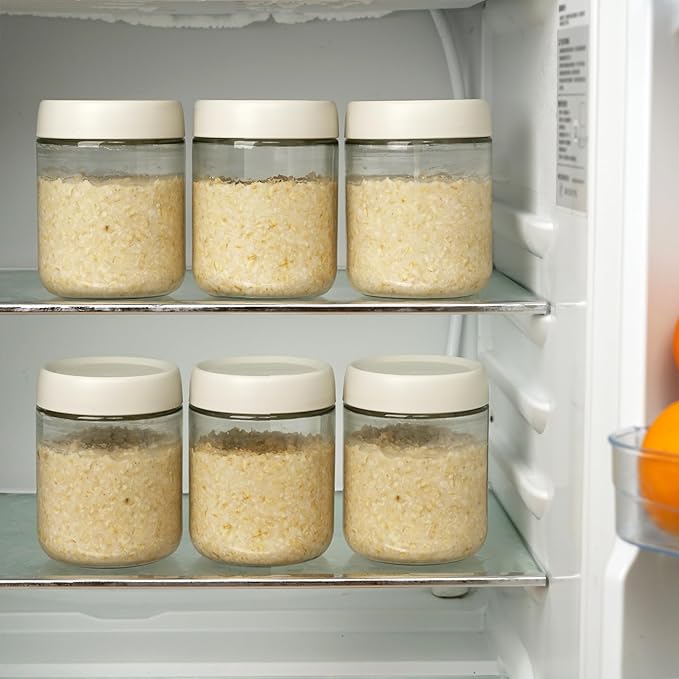 6-Pack 16oz Glass Jars with Lids for Food Storage Meal Prep Airtight