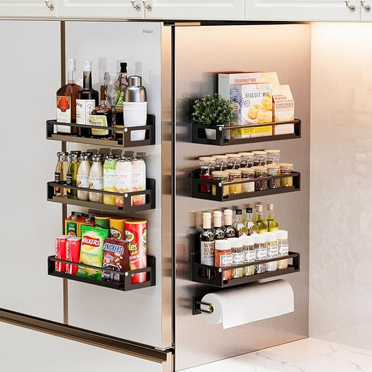 ADBIU 7 Pack Magnetic Spice Rack Organizer Storage for Refrigerator and Oven, Fridge Organizers and Shelf