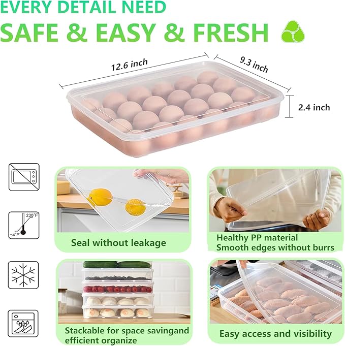 4PCS Deli Meat Container for Fridge,Plastic Bacon Container for Refrigerator,Large Lunchmeat Cold Cuts Storage Containers for Fridge,Christmas Cookie Holder with Removable Drain Plate and Lid