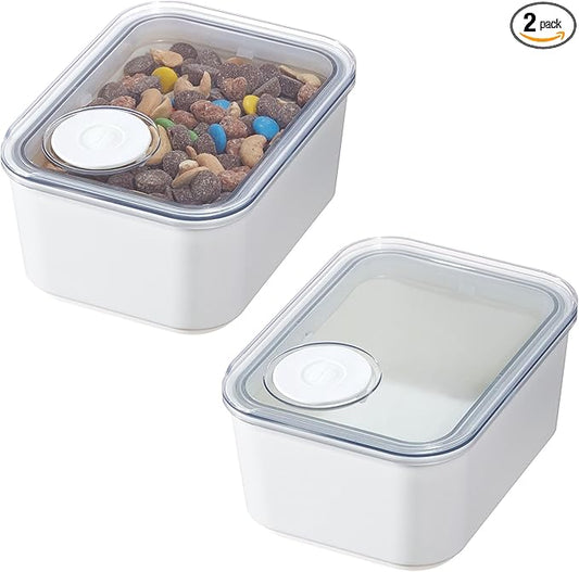 InterDesign iDesign Small Airtight Kitchen Canister with Removable Pour Cap - Set of 2 - White