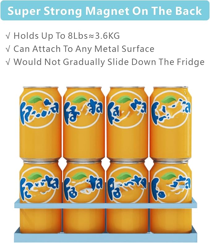 Magnetic Spice Rack For Refrigerator Magnetic Fridge Shelf For Kitchen Blue 4 Pack With Magnetic Paper Towel Holder