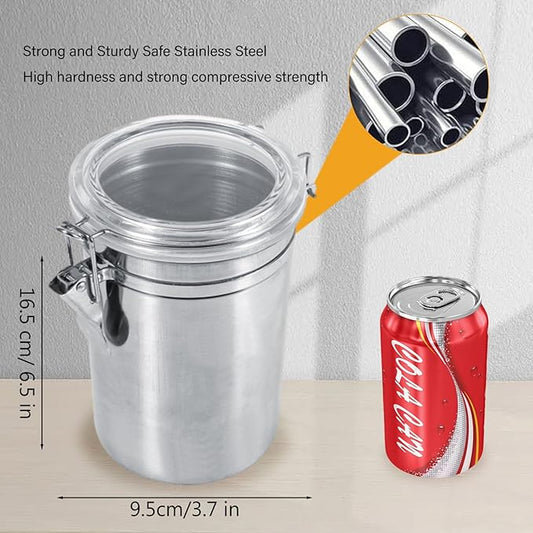 Coffee Canister, 4 Sizes Stainless Steel Kitchen Food Storage Container Bottle Sugar Tea Coffee Beans Canister (plus size)