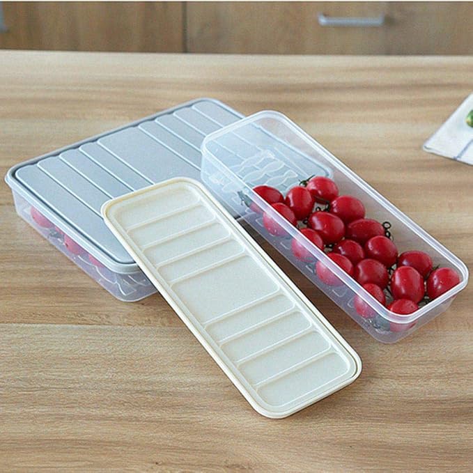 Food Storage Containers Vegetable Organizer 94-oz with Lid Clear Fridge Crisper Keep Food Fresh BPA Free Kitchen Organizer Bins (2 x Small)