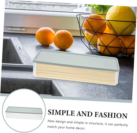 Luxshiny Blue Large Canister Box Storage Container Airtight Pasta Storage Noodle Refrigerator Holder Narrow Pasta Holder
