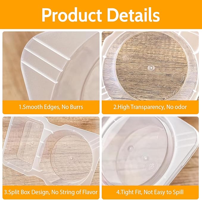 Double Compartment Condiment Containers, 20 Sets, Portion Cups with Lids for Sauce and Snacks (20)