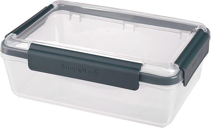 12-Cup Storage Container - Gray, SNL-1010GY Easy-To-Open, Leak-Proof Silicone Seal, Snap-Off Lid, Stackable, BPA FREE