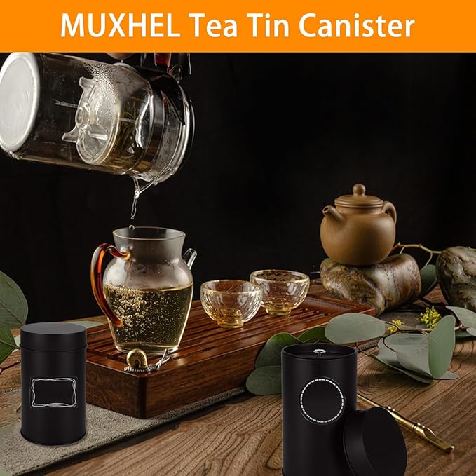 12 Pcs 16 oz Tea Tins for Loose Tea, Tea Canister with Lid Double Sealed, Metal Tin Container for Loose Leaf Tea Storage, Coffee, Sugar