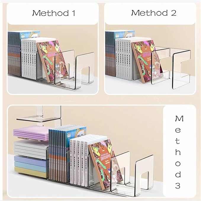 YAGELI Clear Acrylic Purse/Handbag Organizer - 3 Sections Divider for Closet Storage - Sturdy Organizer Rack for Purses, Handbags, and Clutches (4Pack-3Sections)