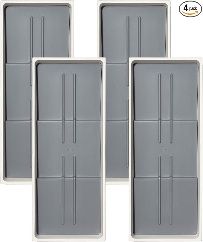 OXO Good Grips Kitchen, Compact Spice Drawer Organizer, White (Pack of 4)