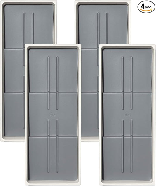 OXO Good Grips Kitchen, Compact Spice Drawer Organizer, White (Pack of 4)