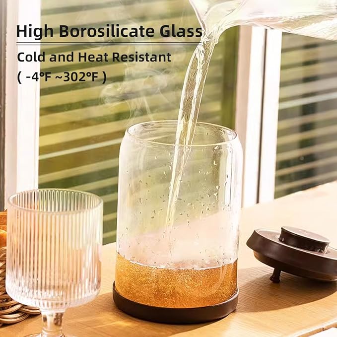 Ankou Glass Coffee Canister 900ml x 2 Jar, Airtight Food Storage Container with Pop Lid, Kitchen High Borosilicate Glass Contianers For Tea Coffee Bean Sugar