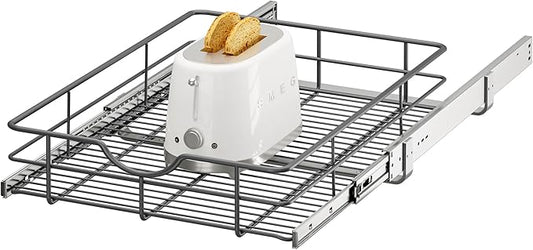 ALINE FURNITURE Pull Out Cabinet Organizer - 17" W x 22" D Soft Close Pullout Shelves for Kitchen Cabinets - Slide Out Drawers, Heavy Duty Steel Wire