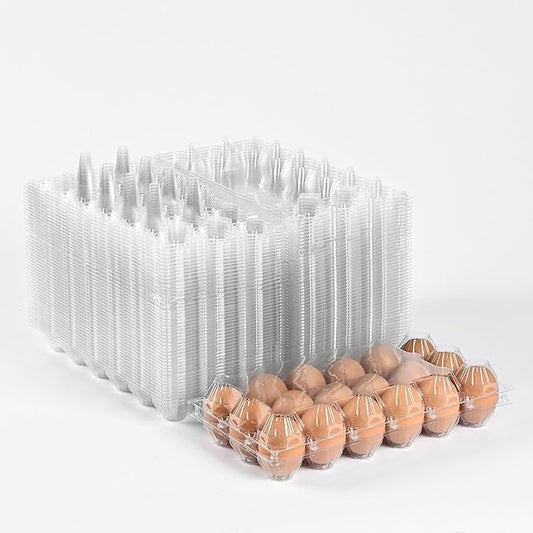 110 Piece Transparent Egg Carton Plastic Egg box Specs 3×6 18 Individuai Plastic Egg Cartons Farm Egg Storage Size11.4×9.5×2.6inch (3x6 18 bulk egg cartons, 110 Pieces)